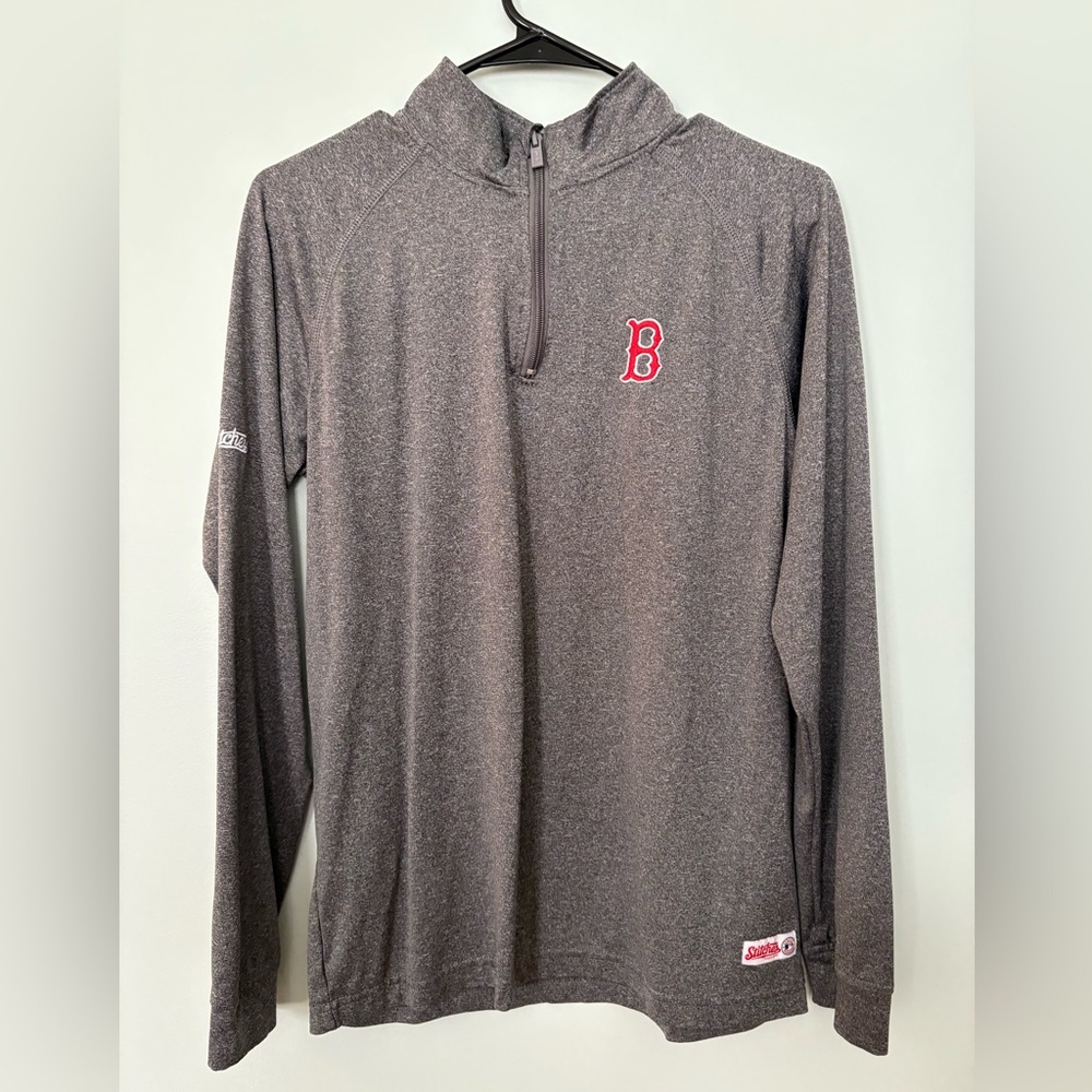 Boston Red Sox Knit Stretch Quarter-Zip Pullover Top
